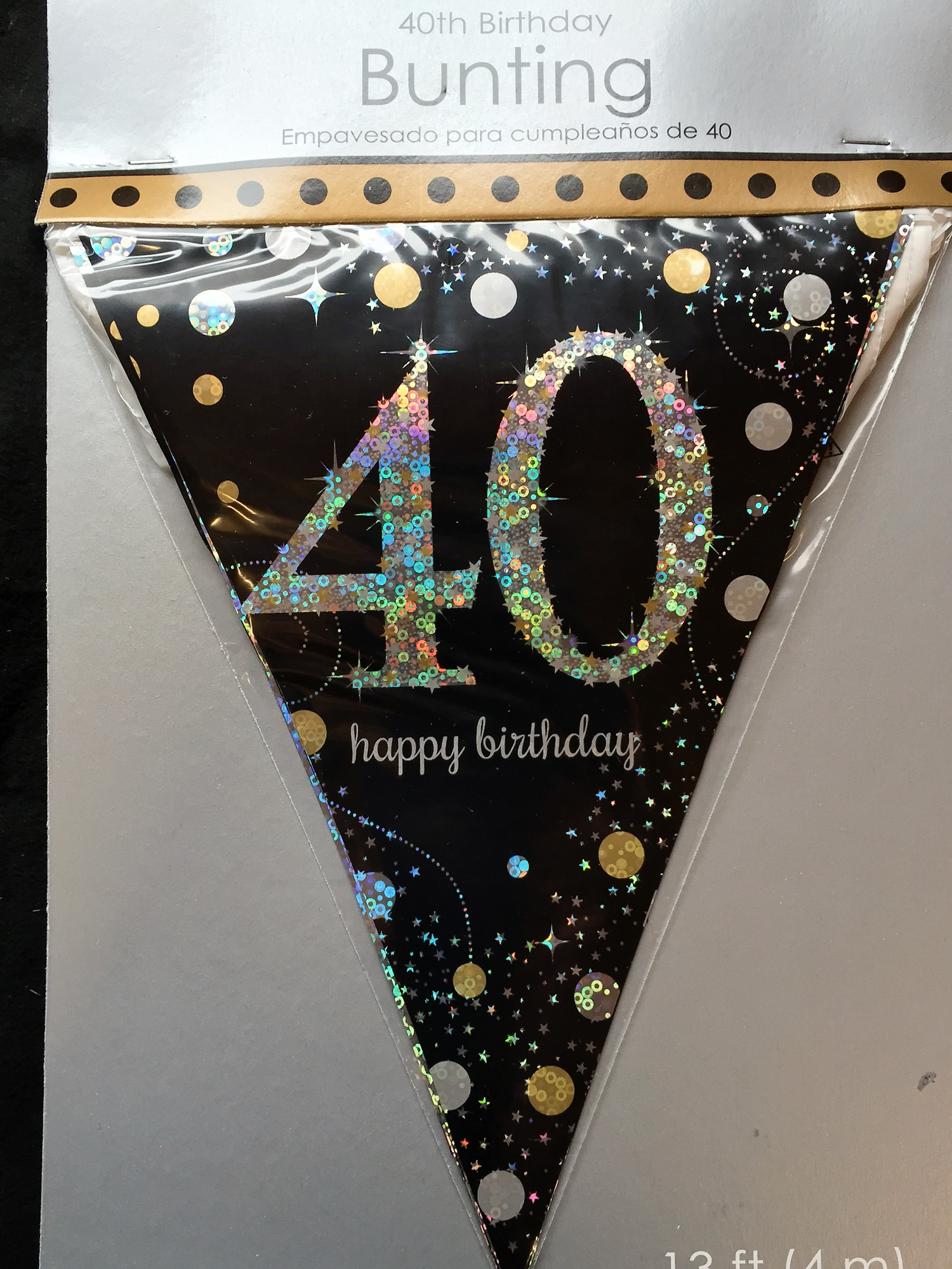 Feste And Besondere Anlässe Age 40 Happy 40th Birthday Black And Gold Sparkles Party Range Banners 0113